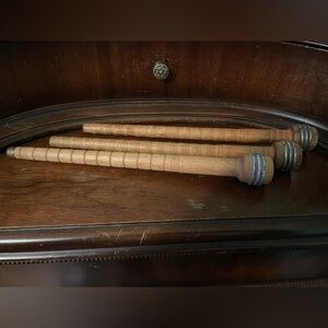 Vintage Wooden Bobbins or Spools Lot of 3